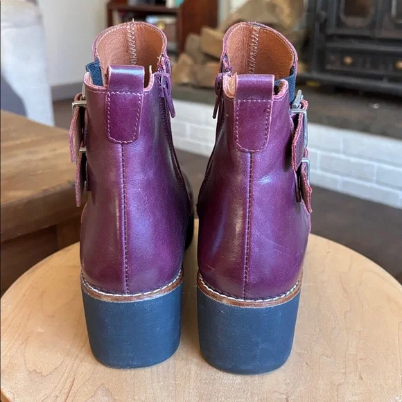 Marroqui Sanchez purple leather platform ankle boots size 40 9 - Picture 8 of 8